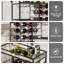 36"H Mirvjena 3 Tier Metal Bar Cart with Wine Rack for Kitchen Living Room Party-1304243000