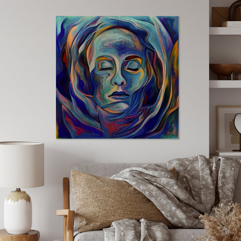 Portrait de floraison I - impression moderne sur bois, H 16 po x l 16 po x P 1 po, Toile tendue
