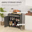 Buffet de cuisine moderne avec comptoir en bois massif, 2 tiroirs, portes et tablette réglable-2044168283