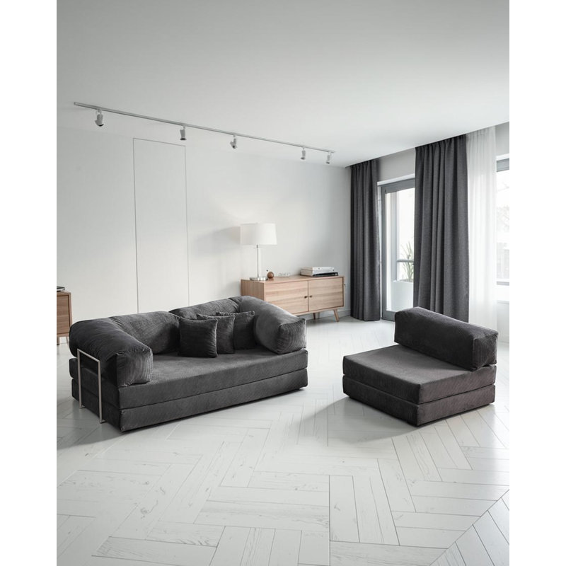 Canapé modulaire en L Anthracite, Anthracite