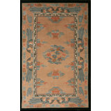 Antique Art Deco Small Scatter Size Wool Beige Rug