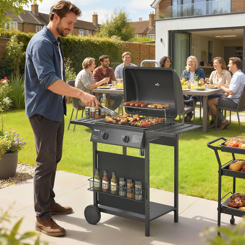 Outsunny 2 - Burner Freestanding 18000 BTU BTU Gas Grill