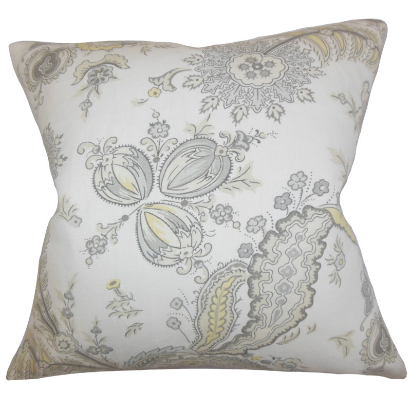 Cotton Blend Floral Sham Set, Euro, Opal