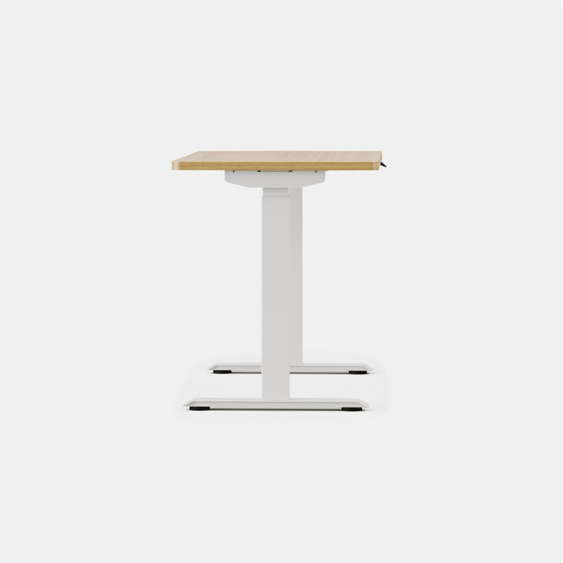 Duo Standing Desk, Woodgrain, 47.3" H x 48" W x 24" D, White