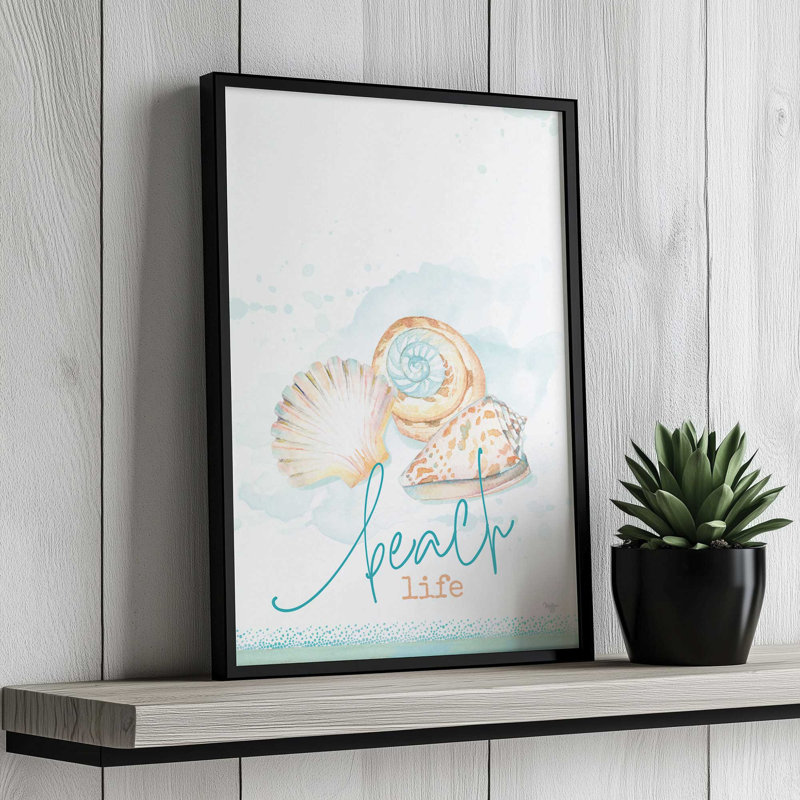 «Beach Life» par Mollie B., reproduction d'art, L 24 po x H 36 po, Brun, Impression encadrée