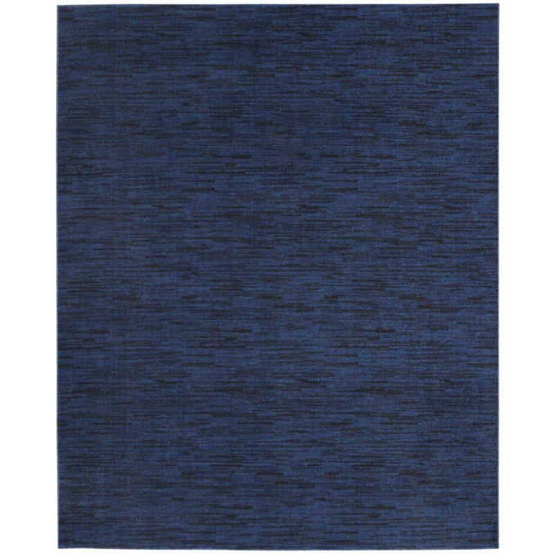 Mullican Sandy Solid Blue Easy Care Indoor/Outdoor Area Rug, Rectangle 8' x 10'