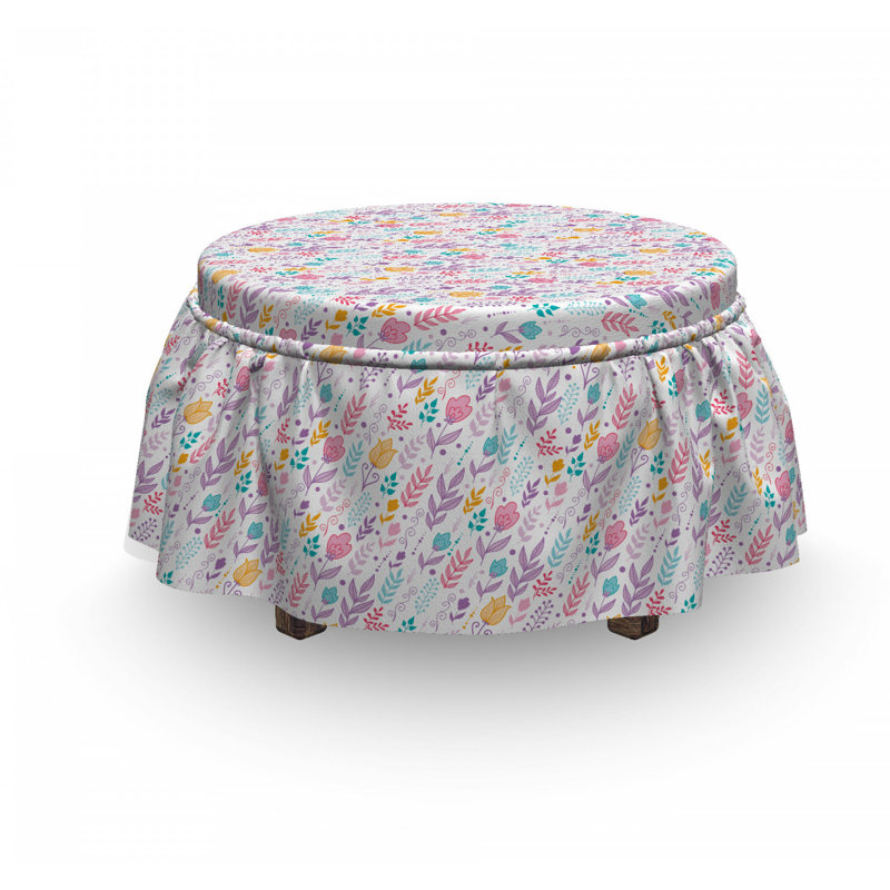Housse pour repose-pieds doodle tulips