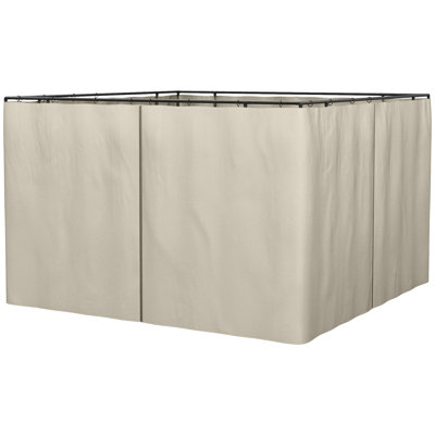 Les rideaux de pavillon de jardin de 10 pi X, beige avec des sangles et des crochets, s'adaptent aux cabanes extérieures, bloquent la paroi latérale du soleil, les crochets et les fermetures à glissière et conviennent à la plupart des modèles.