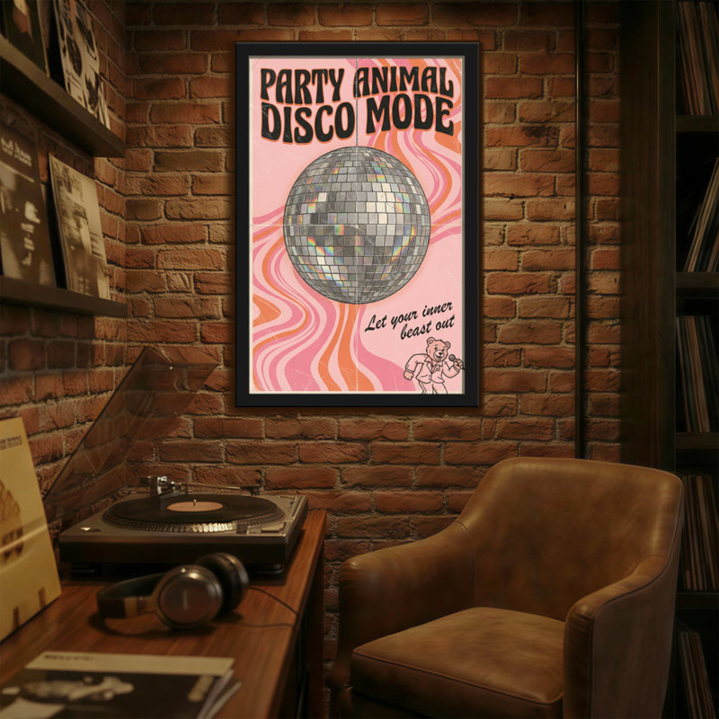 Motif abstrait en mode disco, H 36 po x l 24 po