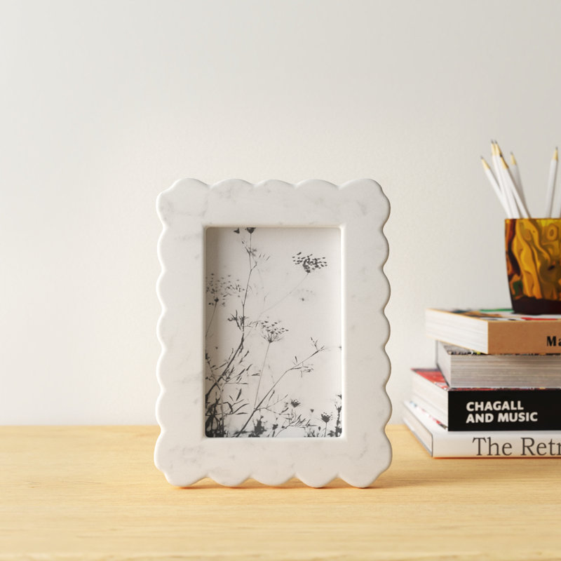 Ashe White Marble Picture Frame