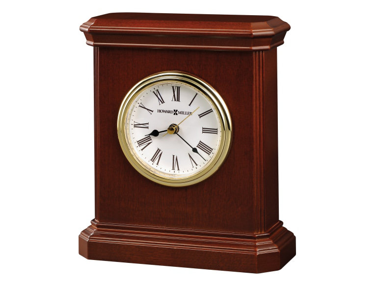 Traditional Analog Wood Quartz Tabletop Clock in Windsor Cherry