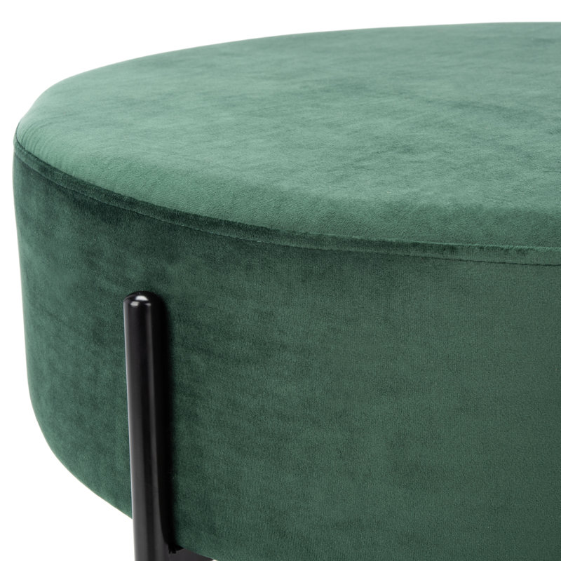 Lisbon Velvet Ottoman, Malachite Green Velvet