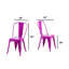 Ensemble de 2 chaises de salle à manger modernes en métal mauve ultrabrillant avec support pour le dos