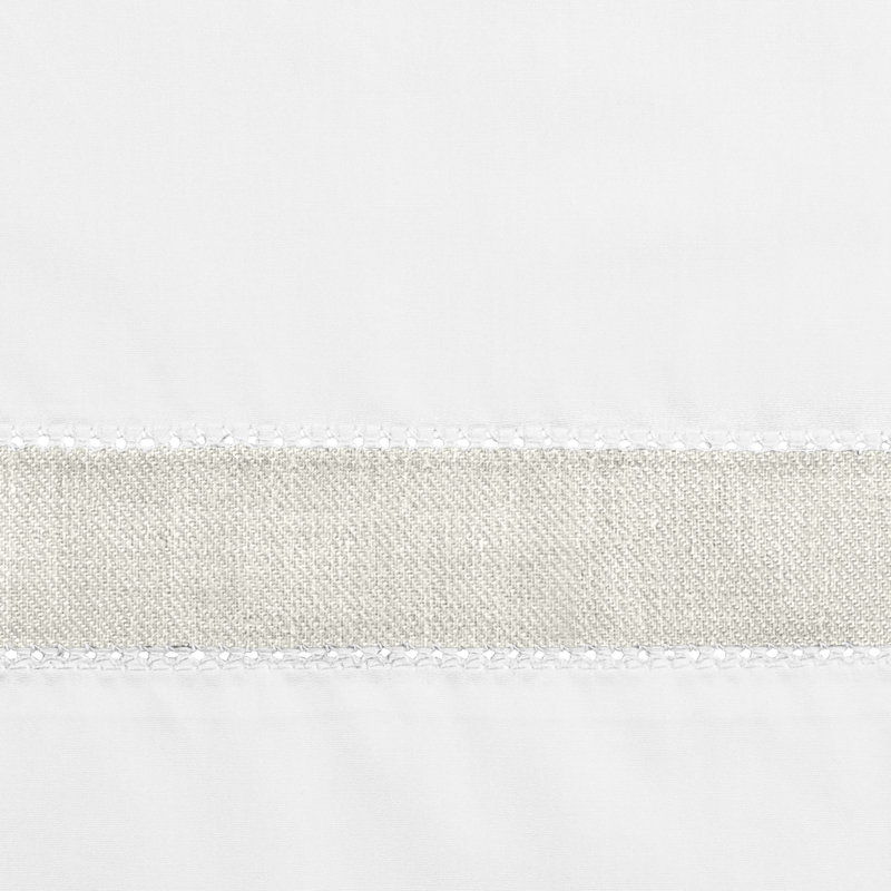 Yves Percale Sheet Set, White/Antique Cream, Twin Sheet Set