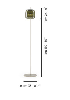 Jube Floor Lamp P Crystal Transparent Matt Gold 2 L2415 Ul, Old Green Transparent, 3000, Matte Steel