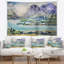 Paysage aquarelle blue hills tapisserie-28484725