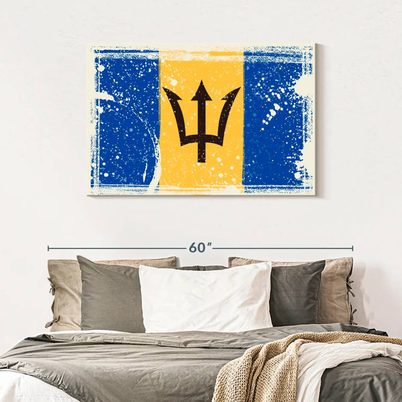 Borges Splattered Barbados Flag, 30" H x 45" W