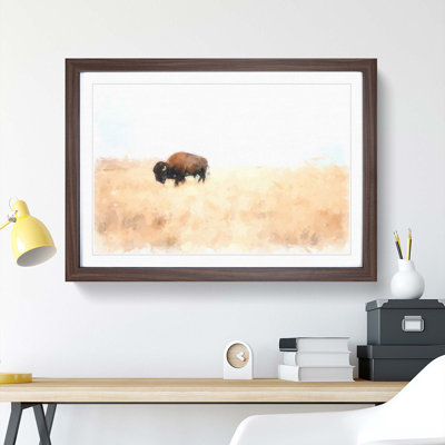 Wandering Bison in Abstract - Picture Frame Painting Print