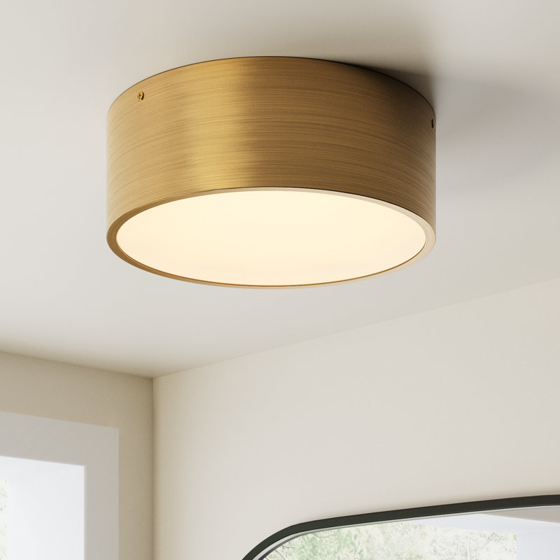 Mossy 2 Light Flush Mount, Aged Gold
