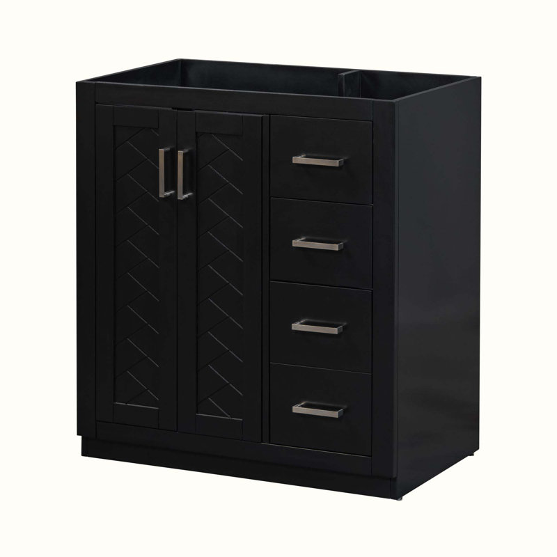 Base de meuble-lavabo simple 29,53 po seulement, Noir