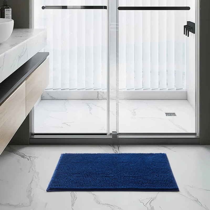 Sylvin Non-Slip Indoor Door Mat, Navy, 40cm W x 60cm L