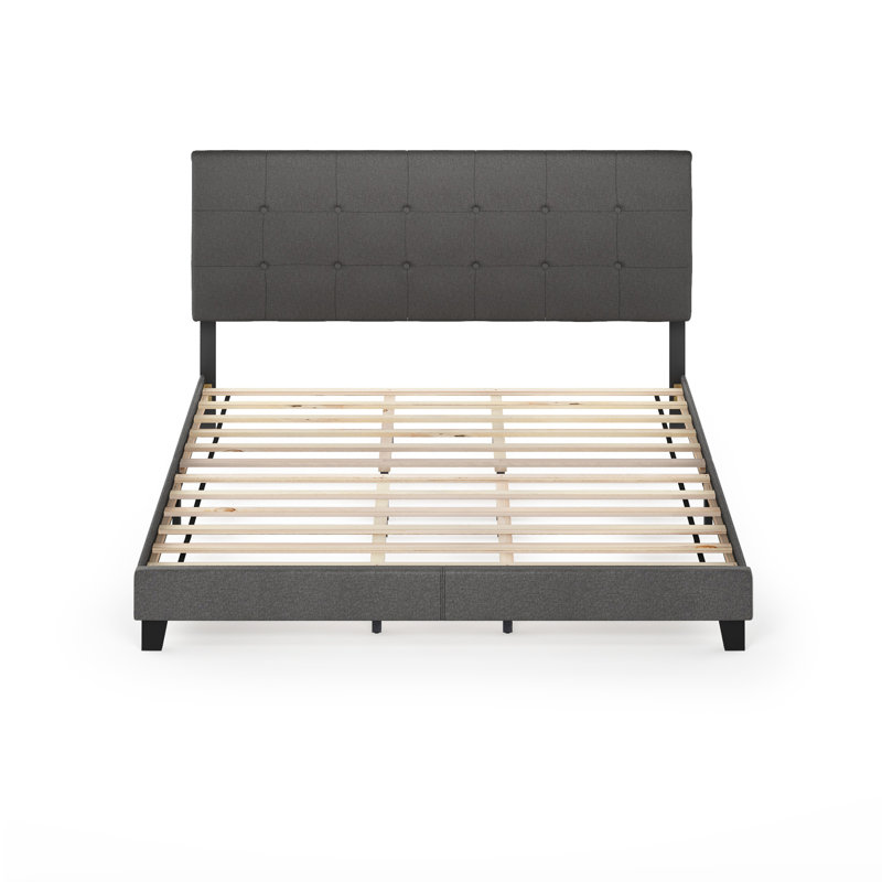 Anding Upholstered Slat Bed, Stone, King