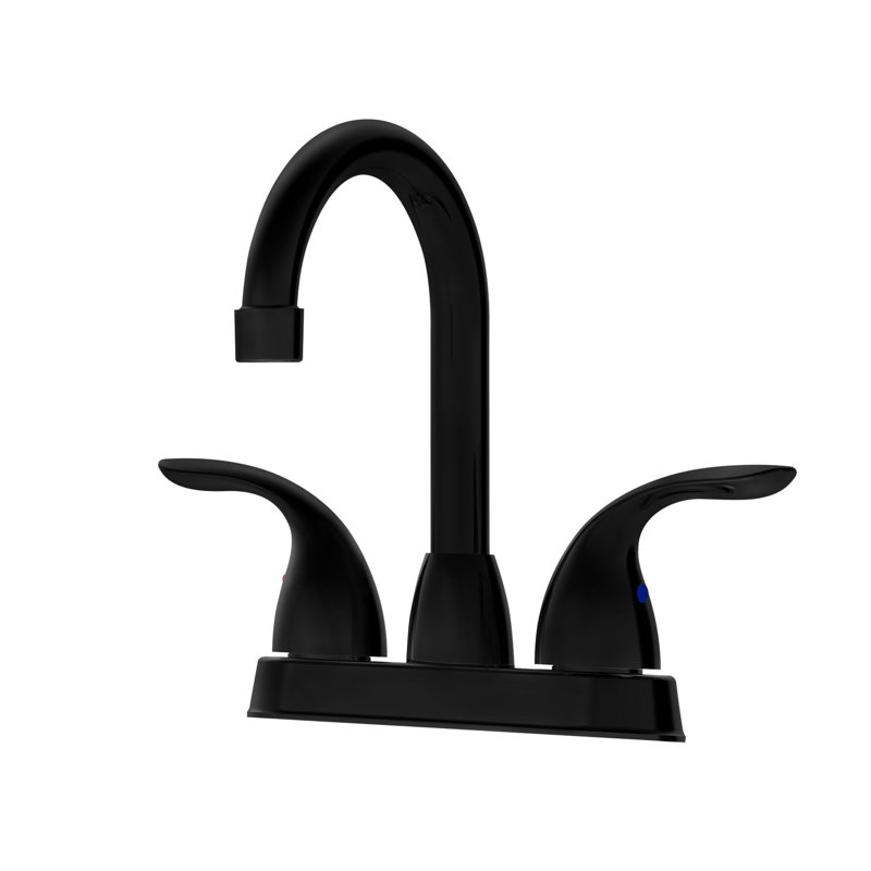 11.73" Bathroom Sink Faucet Matt Black - 2 Handles With 360 Swivel Spout And Deck Plate 2 &, Matte Black
