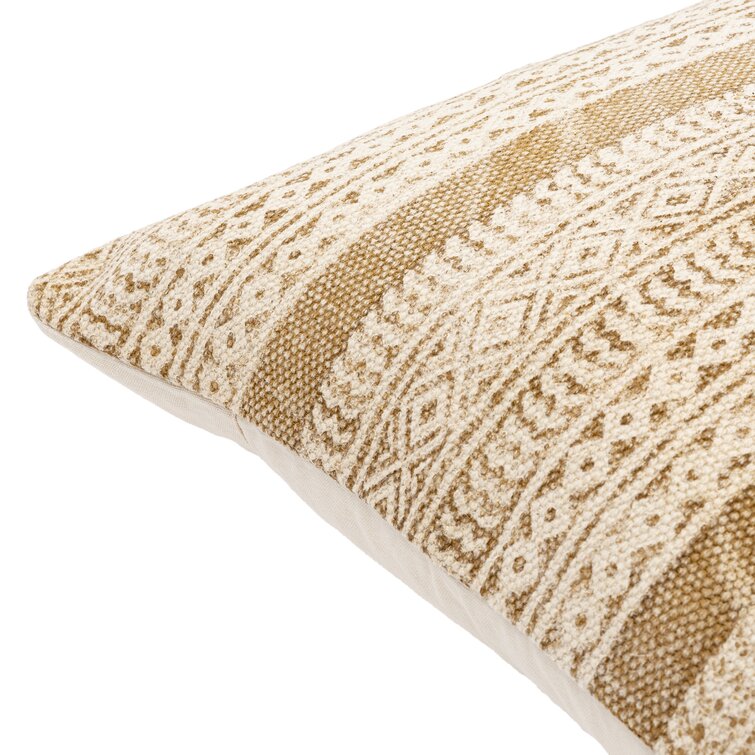 Zara 18 inch Artisan Crafted Decorative Throw Pillow Cushion Cover - White  Cotton Jute Leaf Pattern - Decorshore