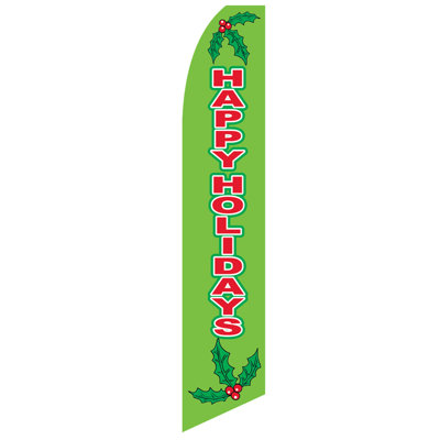 Double Sided 138'' H x 30'' W Polyester Christmas Feather Banner