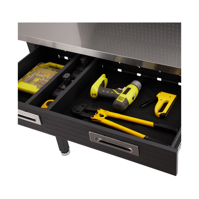 Seville Classics UltraHD 48'' W Stainless Steel Top Workbench, Graphite