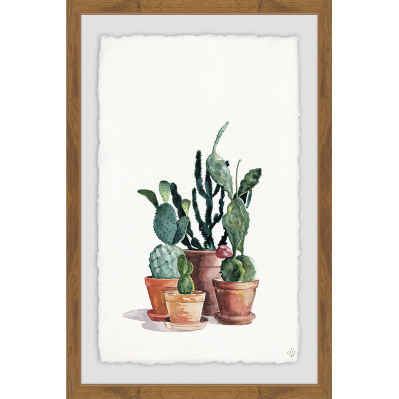 The Cacti 1 Piece Single Picture Frame Painting, 91 cm H x 61 cm W