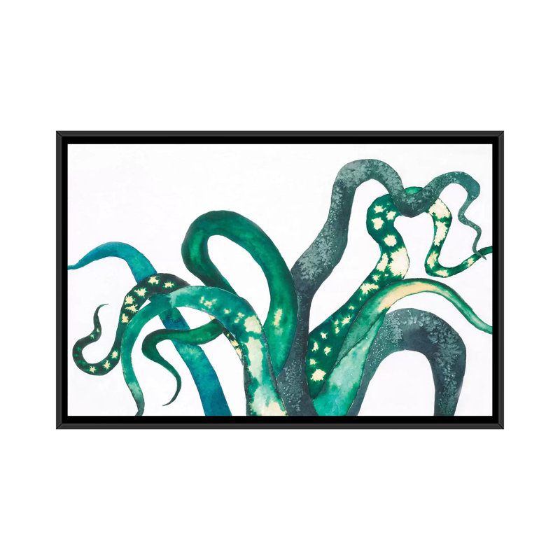 « octo jambes » par laura van horne, impression sur toile, H 32 po x l 48 po x P 1,5 po, Toile avec cadre noir, Pas de tapis