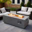 42" Propane Gas Fire Pit Table, 50000 BTU Rectangular Steel Fire Pit With Glass Wind Guard For Outside Patio Deck Garden Courtyard -Grey