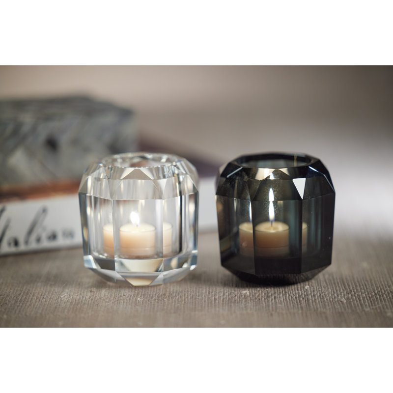Crystal Table Vase, Smoke