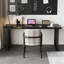 Bureau rectangulaire en bois massif et fer noir-1683757179
