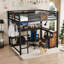 Lit mezzanine intelligent Reposa Queen avec bureau et rangement intégrés, cadre en métal silencieux-1040115331