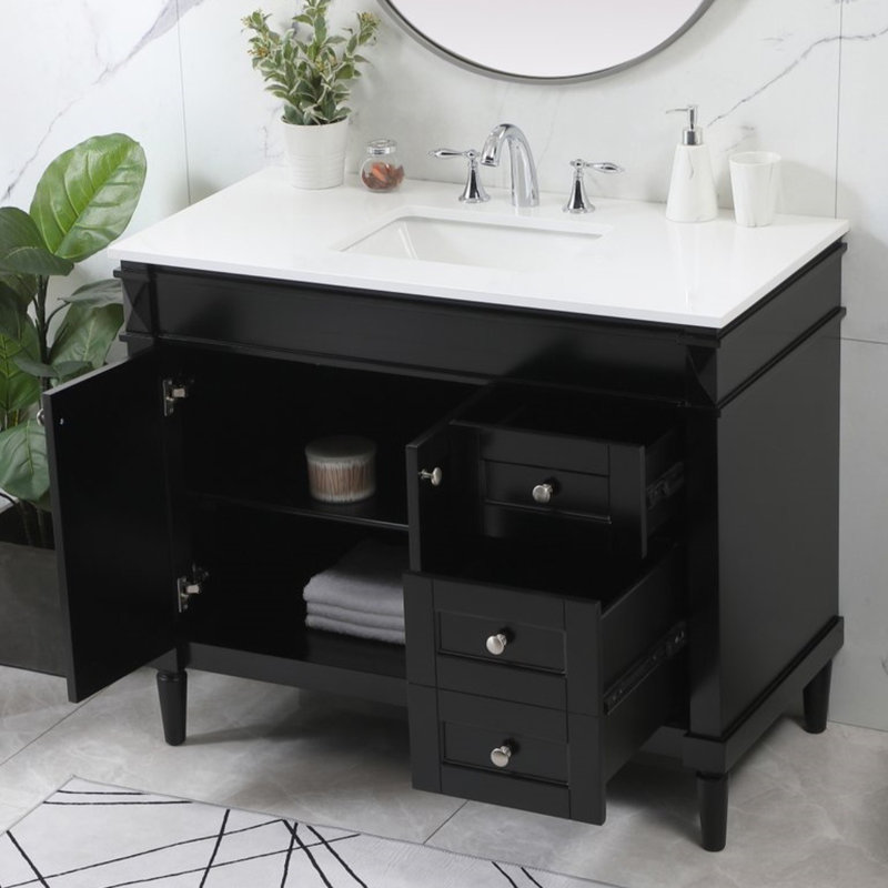 Ensemble de meuble-lavabo simple 42 po Readington, Noir