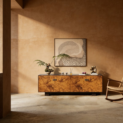 Armoire de rangement en bois massif de style Wabi-sabi