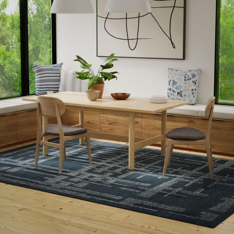 Tapis 100% laine touffeté à la main, Rectangle 5 pi x 7 pi 6 po