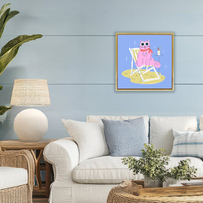 Summer Beach Chair Cat Floating Frame, design by Krissy Mast