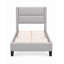 Lit plateforme tapissier avec tête de lit capitonnée horizontale, gris, simple-91972475-91972476