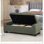 Banc repose-pieds de 50 po en tissu texturé rectangulaire avec couvercle à charnières pour le siège, le repose-pieds et le rangement caché, parfait pour le salon, la chambre à coucher ou le vestibule