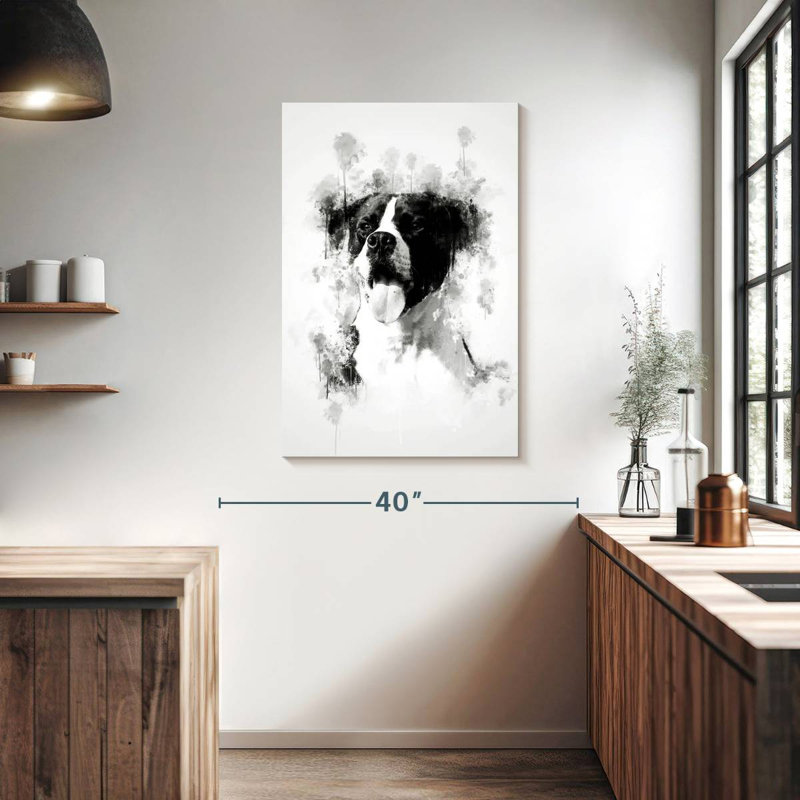 Brampt Dog Happy - noir et blanc, H 39 po x l 26 po