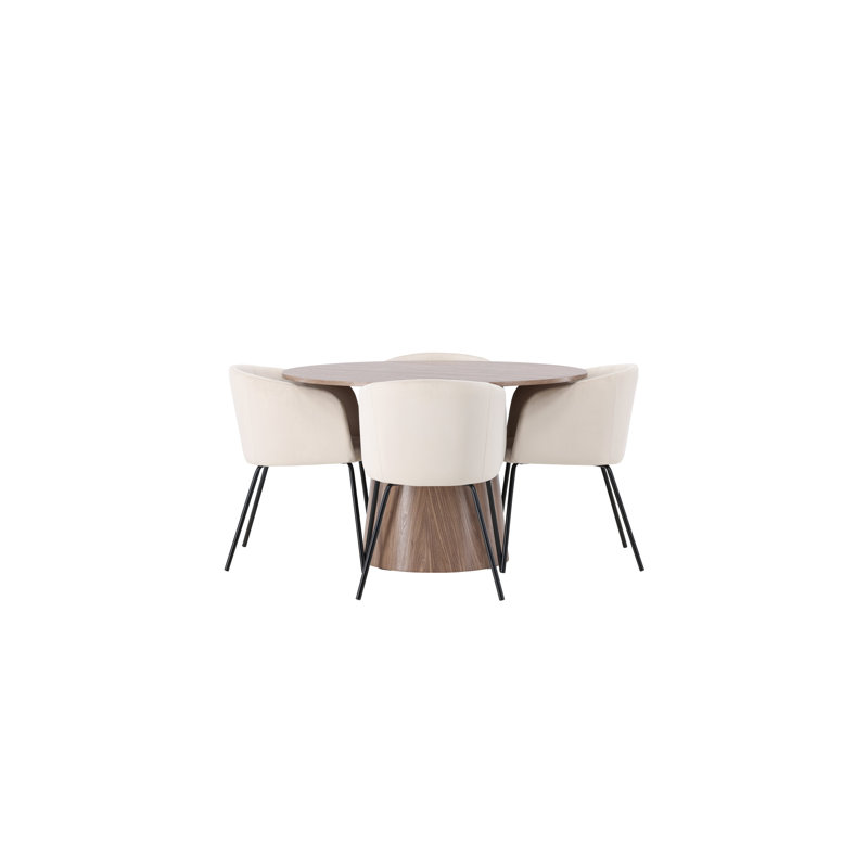 Schell 4 - Person Dining Set, Beige