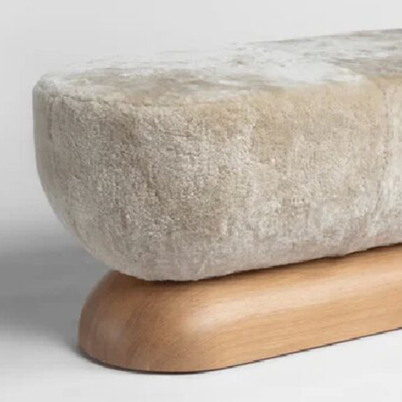 Coussin de canapé en bois massif, Crème, crème, H 17,72 po x l 47,24 po x P 17,72 po
