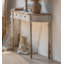 Console courbée de style antique avec plateau en bois rustique
