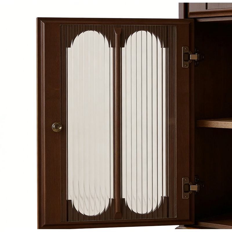 Buffet en bois massif de style rétro, H 35,43 po x l 49,61 po x P 17,72 po
