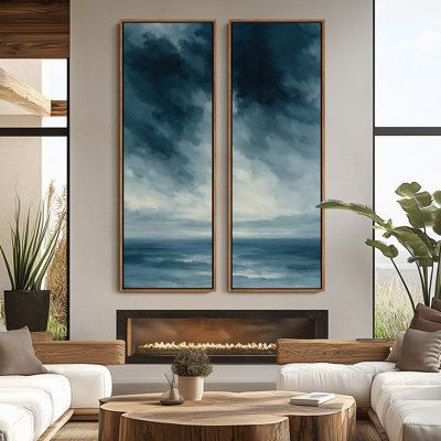 «Vintage Landscape Wall Art», ensemble de 2 toiles encadrées 20 x 60 pouces