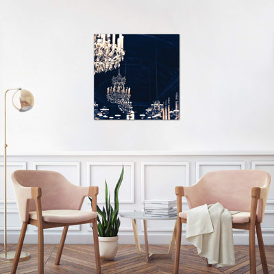 Chandelier Blue Jean - Wrapped Canvas Print