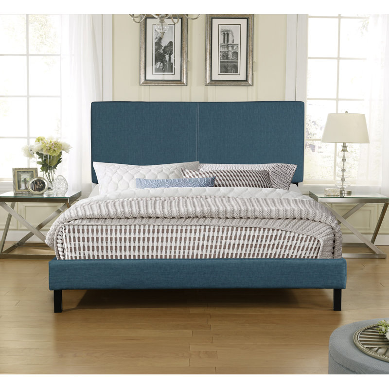 Courtnie Upholstered Standard Bed, Light Blue